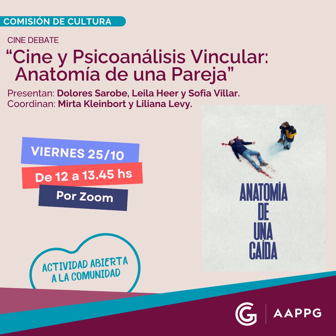 Comisión de Cultura: Cine Debate: “Cine y Psicoanálisis Vincular: Anatomía de una pareja”