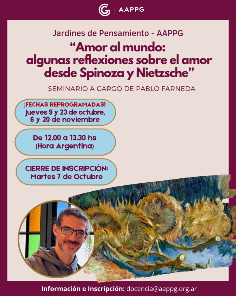 Seminario: «Amor al mundo: algunas reflexiones sobre el amor desde Spinoza y Nietzsche»