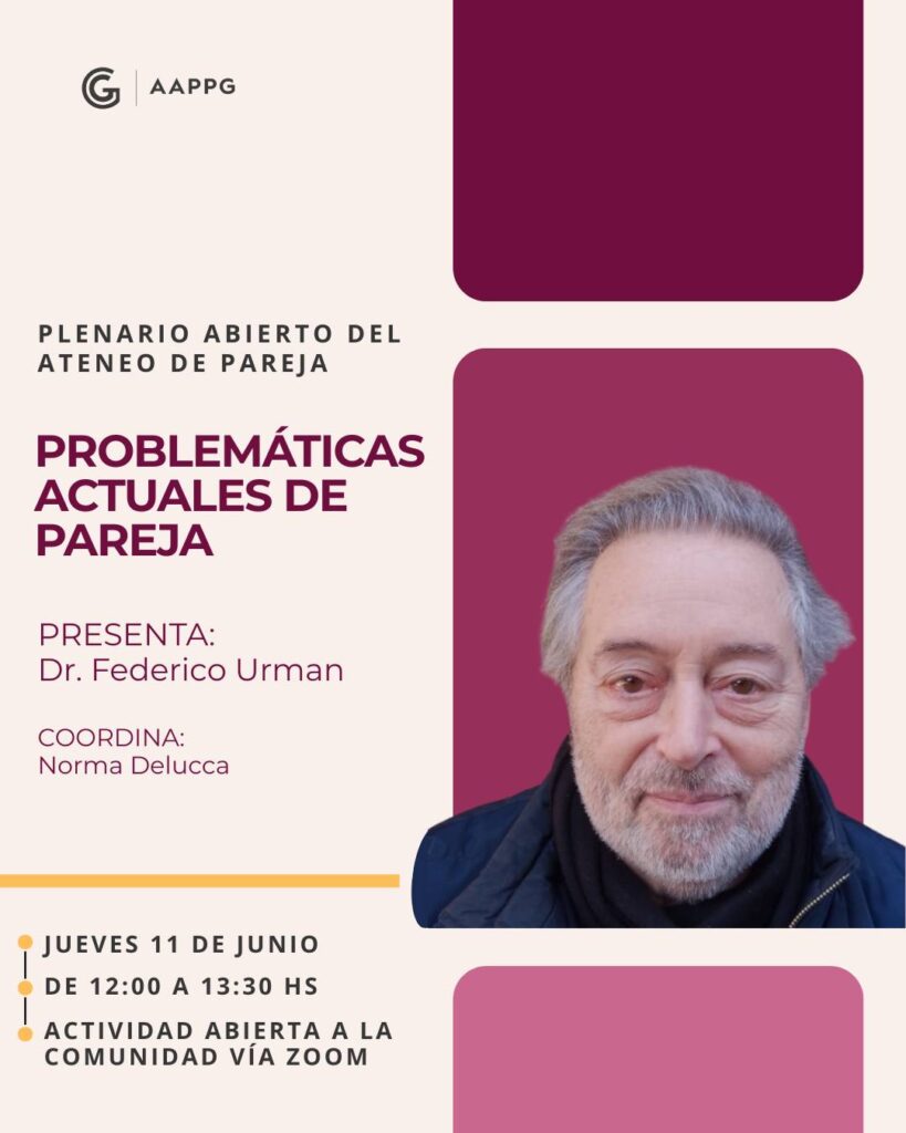 Plenario Abierto del Ateneo de Pareja: «Problemáticas actuales de pareja»
