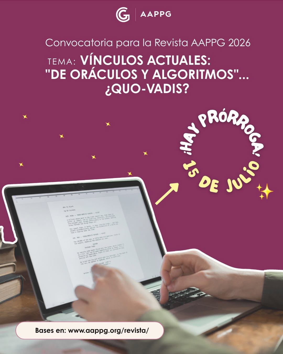 PRÓRROGA para ESCRIBIR en la REVISTA AAPPG 2026