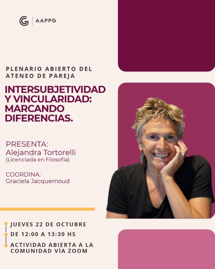 Plenario Abierto del Ateneo de Pareja: «Intersubjetividad y vincularidad: marcando diferencias»